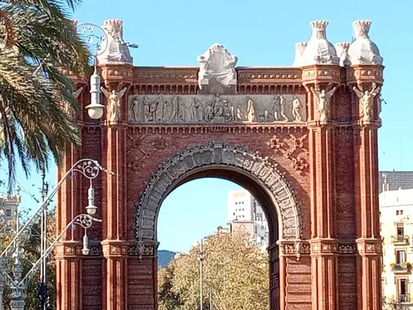 barcelona, spain - august 1 0, 2 0 1 8 : arch of triumph, arch and triumph monument, barcelona, spain