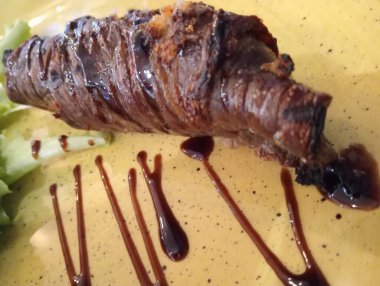 Lezzetli Asya mutfağının yakın görüntüsü