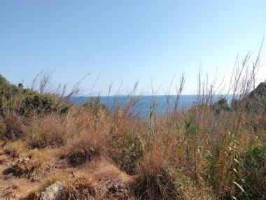 Güzel bir deniz manzarası. Seyahat arkaplanı