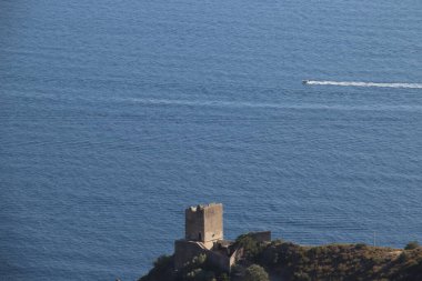 Korsika adası denizinin üzerinden manzara, Fransa