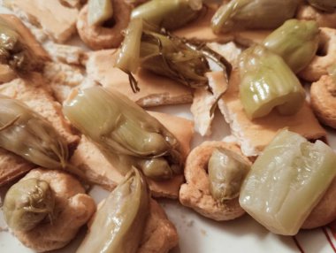 Lezzetli Asya yemeklerinin yakın görüntüsü