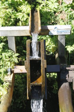 Parktaki eski ahşap çeşme.