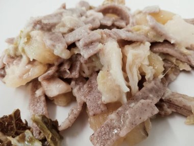 Lezzetli Asya yemeklerinin yakın görüntüsü