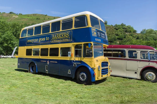 Vintage Leyland Titan British Autobus Due Piani Trasporto Pubblico Festival — Foto Stock