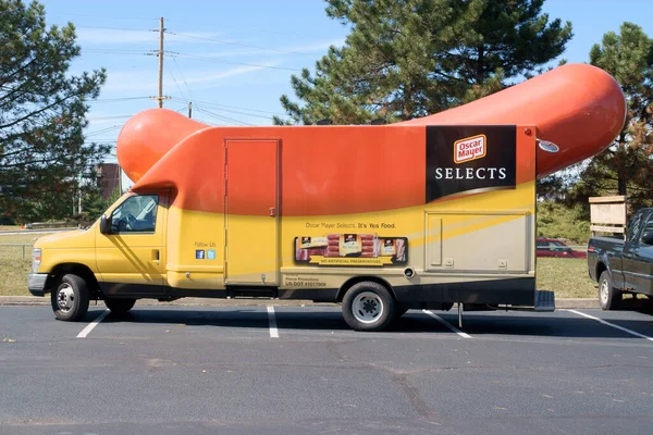 Veicolo Promozionale Oscar Mayer Wiener Wagon Visto Parcheggio Nel New — Foto Stock