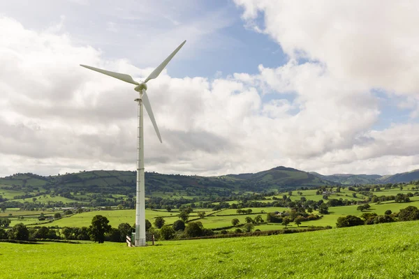 Windturbine Het Landelijke Landbouwlandschap Boven Tanat Valley Powys North Wales — Stockfoto