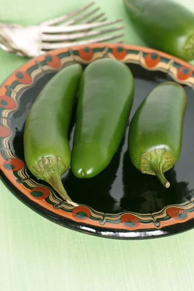 Jalapeno Yeşil Biberler Popüler Maddeler Gıda Meksika Latin — Stok fotoğraf