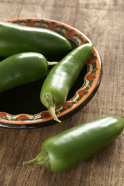 Jalapeno Piments Verts Ingrédients Populaires Dans Les Aliments Mexicains Latins — Photo