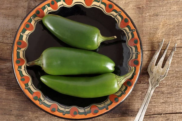 Jalapeno Yeşil Biberler Popüler Maddeler Gıda Meksika Latin — Stok fotoğraf