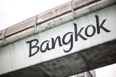Bangkok Tayland 'daki BTS SkyTrain' de 