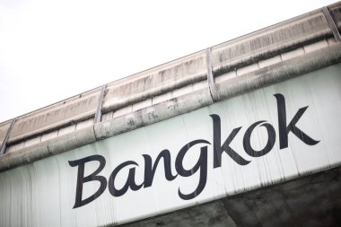 Bangkok Tayland 'daki BTS SkyTrain' de 