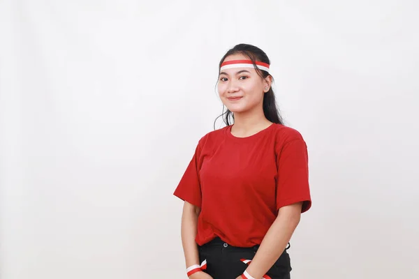 快乐的印度尼西亚女孩庆祝印度尼西亚独立日 — 图库照片