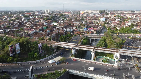 Indonesien Juni 2023 Luftaufnahme Des Stadtzentrums Yogyakarta — Stockfoto
