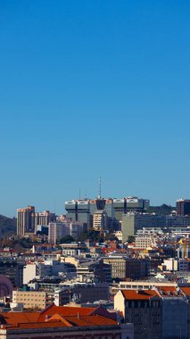 Lisbon Skyline with Amoreiras Towers and Modern Urban Architecture under a Clear Blue Sky clipart