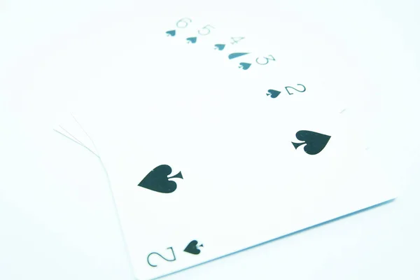 Straight Flush Spade Any Sequence All Same Suit Instance White — Stock Photo, Image
