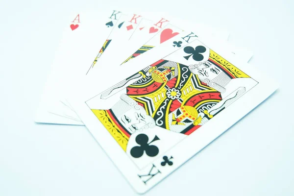 Τέσσερα Όμοια Στο Παιχνίδι Πόκερ Τέσσερα Και Άσο — Φωτογραφία Αρχείου