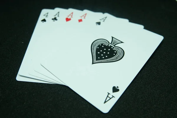 Four Kind Four Cards Same Value Instance Four Ace — Stock Photo, Image