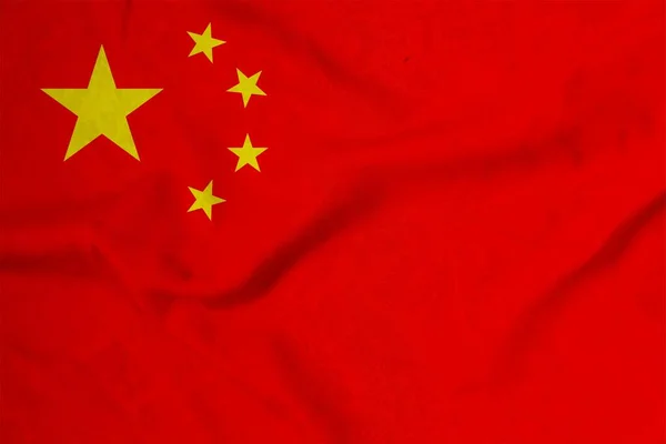 Ткань Мотивом Китайского Флага — стоковое фото