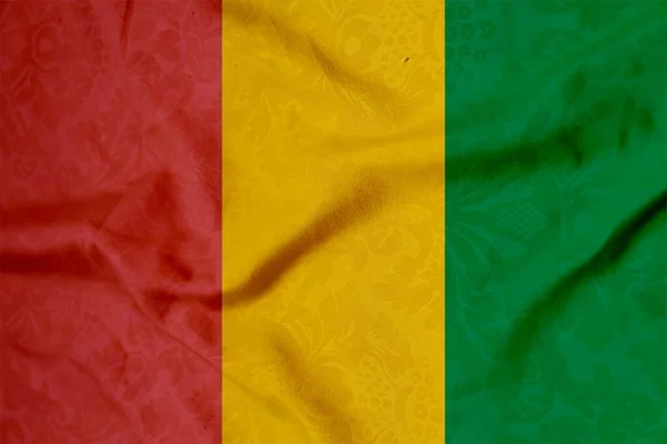 Tela Con Bandera Guinea — Foto de Stock