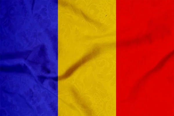 Fabric Flag Romania — Stock Photo, Image