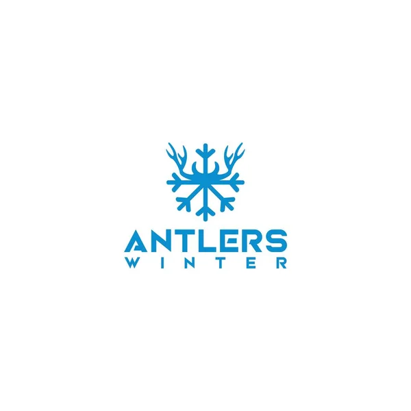 Antlers Winter Logo Design Vecteur — Image vectorielle