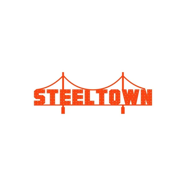 Steeltown Bridge Logo Design Vecteur — Image vectorielle