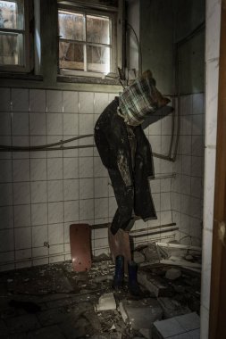 Cottages in an abandoned resort in the middle of the forest. Poland