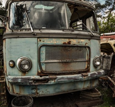 Cottages in an abandoned resort in the middle of the forest. Poland