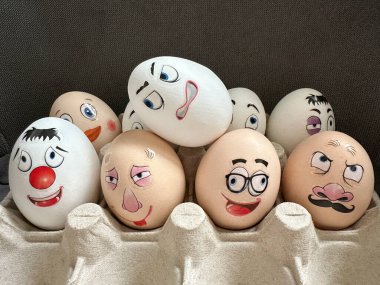 Funny Eggs. Faces on the eggs Eggs Smiles