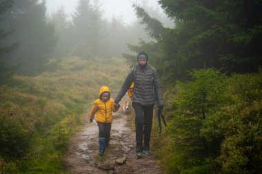 Anne ve küçük oğlu nemli sonbahar havasında dağ yoluna çıkarlar. Onlara bir köpek eşlik ediyor. Polonya dağları