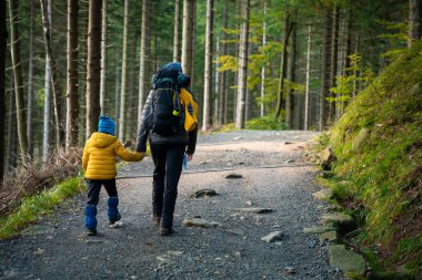 Sonbahar boyunca, annem ve küçük oğlu bir dağ yoluna giderler. Polonya dağları