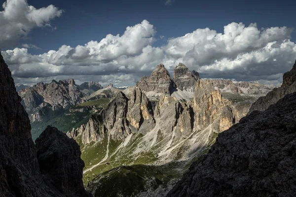 Kilátás Tre Cime Lavaredóra Dolomite Ösvényről Dolomitok Olaszország — Stock Fotó
