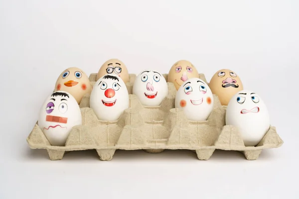 Funny Eggs. Faces on the eggs Eggs Smiles. Studio