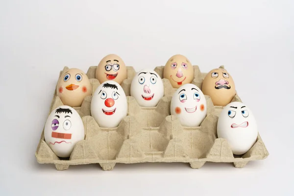 Funny Eggs. Faces on the eggs Eggs Smiles. Studio