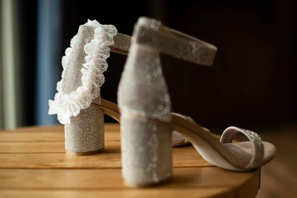 Весільне Взуття Дуже Важливий Аксесуар Дня Весілля Нареченого Який Відповідає — стокове фото