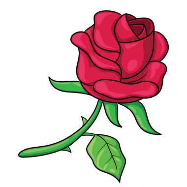 Gülün şirin çizgi filminin tasviri.