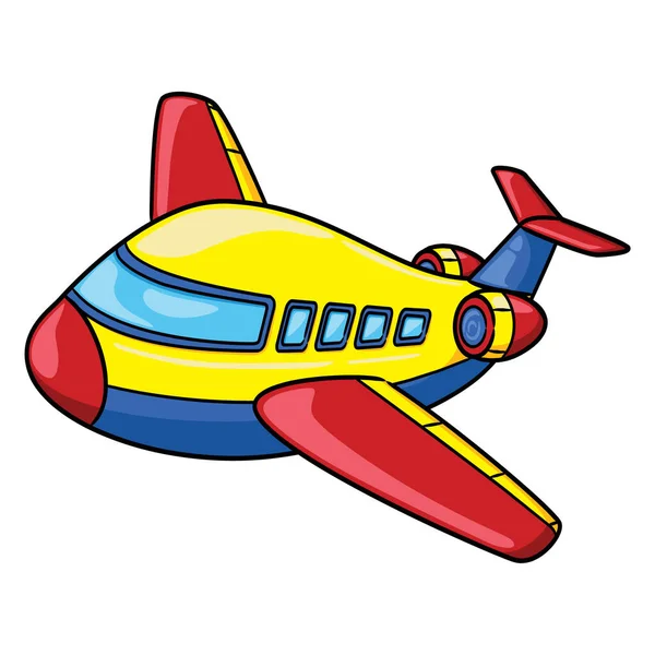 Sevimli Bir Uçak Karikatürü Stok Vektör
