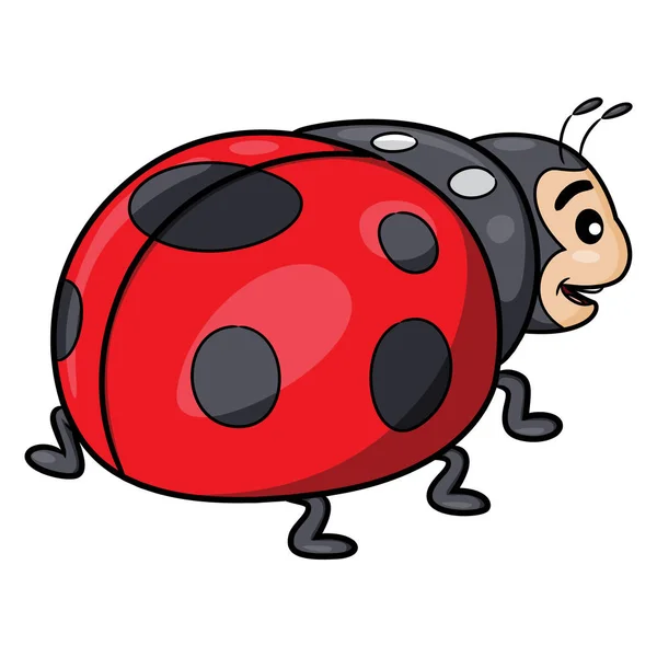 Illustration Cute Cartoon Ladybug — Stock Vector