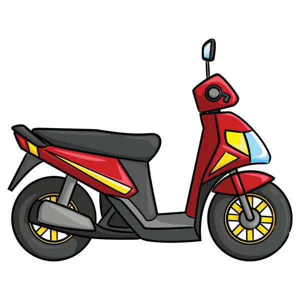 Illustration Cute Cartoon Automatic Motorbike — Stock Vector