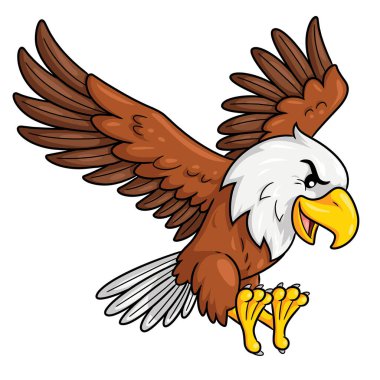 Sevimli kartal saldırısı çizimi.