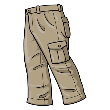 Çizgi film uzun kargo pantolon çizimi.