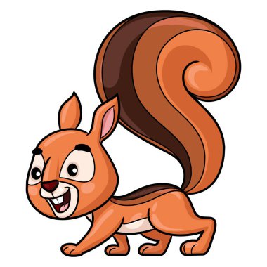 Şirin küçük sincap çizgi film çizimi.