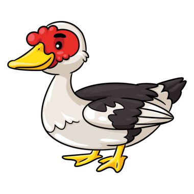 Moskovalı erkek ördeğin şirin bir çizimi.