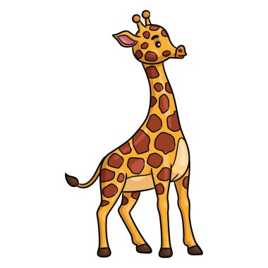 Dik duran şirin bir zürafanın resmi..