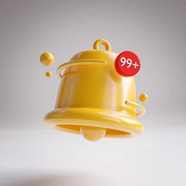 99+ Notification Bell Icon Social Media  Background 3D Render