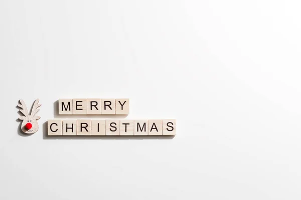 Βίντατζ Ξύλινη Λέξη Καλά Χριστούγεννα Νέο Έτος Διακοσμήσεις Ρουστίκ Στυλ — Φωτογραφία Αρχείου