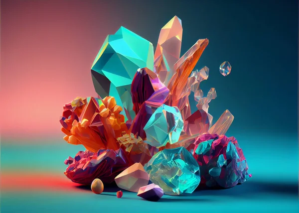 Realistic crystal stone podium on color background. Background with crystal clear water of light blue color.