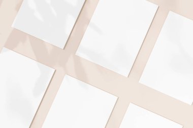 Kartvizit modeli. Doğal ışıklandırma yaprakları gölgeliyor. 3d hazırlayıcı