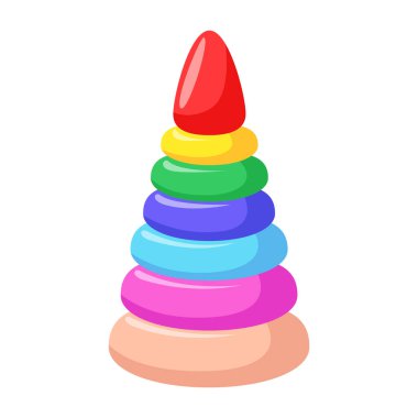 Oyuncak istifleme, yüzüklü piramit. Bebek ve çocuk yuvası oyunları için tahta kule. Eğitimsel montessori inşa oyunu, anaokulu için motor becerisi.