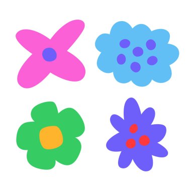 Renkli soyut çiçek vektörü seti